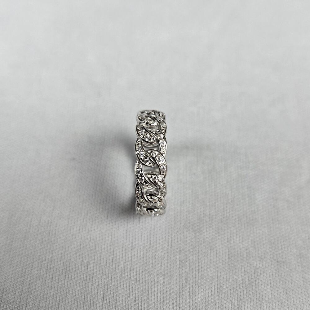 Silver Ring Miami Cuban 925 Silver Moissanite - Picture 3 of 6